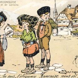 CPA illustr&eacute;e MARECHAUX C. Enfants ALSACE