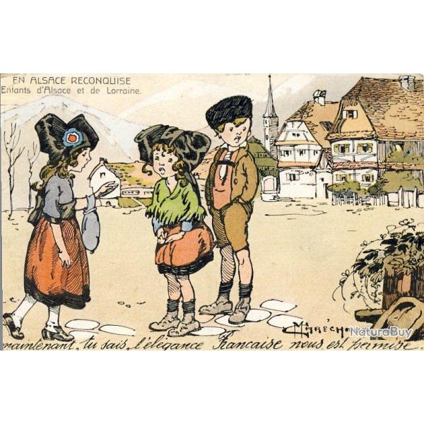 CPA illustr�e MARECHAUX C. Enfants ALSACE