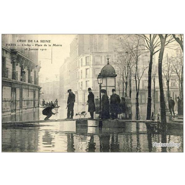 CPA 75 PARIS - CLICHY - Inondations 1910