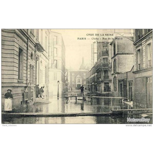 CPA 75 PARIS - CLICHY - Inondations 1910