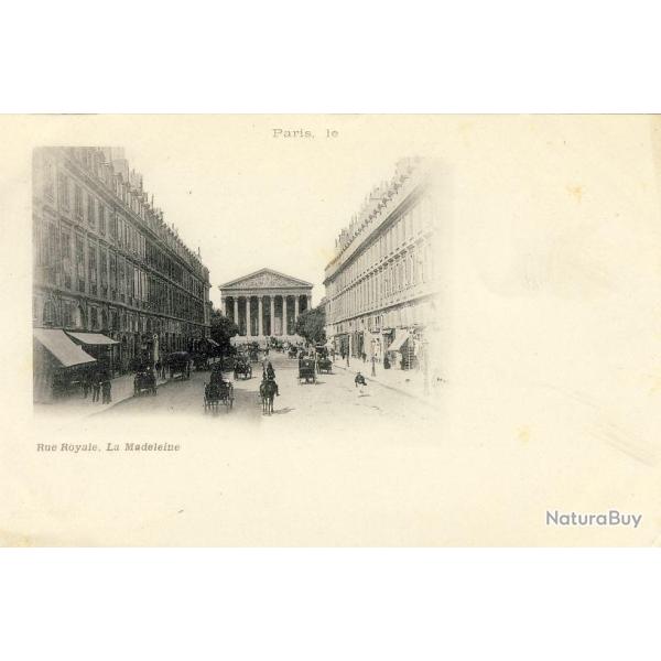 CPA 75 PARIS - Rue Royale La Madeleine fiacre chevaux