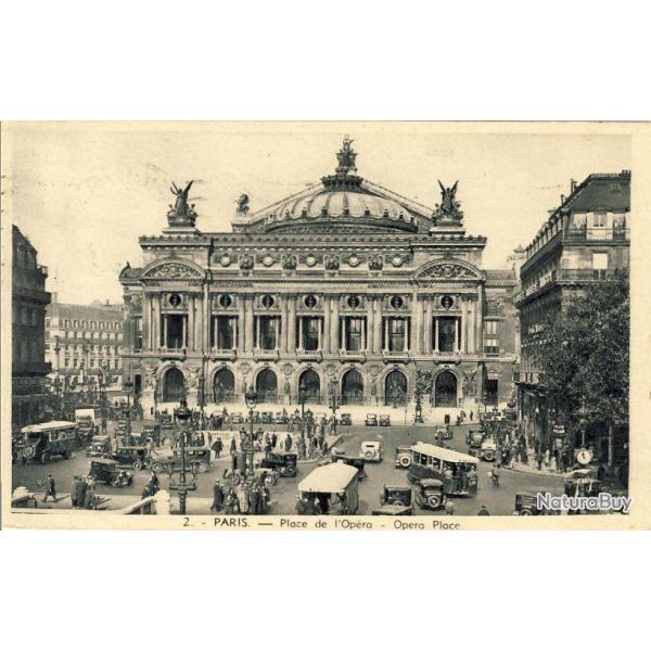 CPA 75 PARIS - Place de l'Op�ra automobile Place