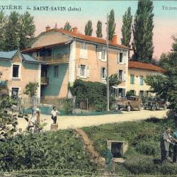 CPA 38 ISERE Saint Savin H&ocirc;tel de la Rivi&egrave;re p&ecirc;cheurs