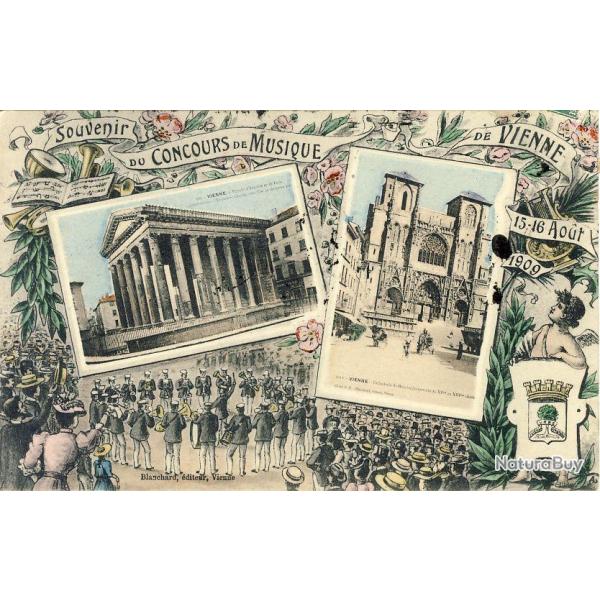 CPA 38 ISERE Vienne Souvenir Concours de musique