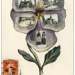 CPA 01 AIN Une Pens&eacute;e de Bourg Fleur Violette 1908