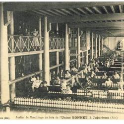CPA 01 AIN Jujurieux Atelier Moulinage de Soie Bonnet