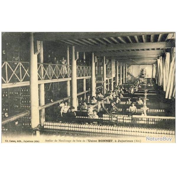 CPA 01 AIN Jujurieux Atelier Moulinage de Soie Bonnet