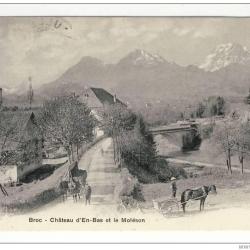 CPA Suisse Fribourg Broc Ch&acirc;teau d&acute;En-Bas et le Mol&eacute;son