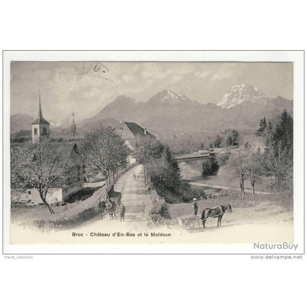 CPA Suisse Fribourg Broc Ch�teau d�En-Bas et le Mol�son