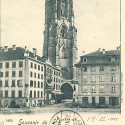 CPA Suisse Fribourg Souvenir Fribourg Cath&eacute;drale 1900