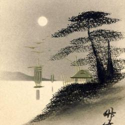 CPA Japon fantaisie peinte &agrave; la main