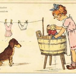 CPA Illustr&eacute;e F. PHILIPP - S&eacute;rie 339/3 - Grande lessive