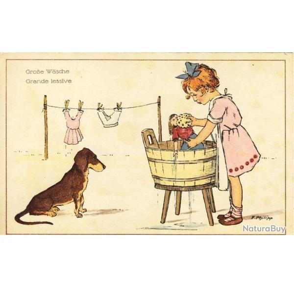 CPA Illustr�e F. PHILIPP - S�rie 339/3 - Grande lessive