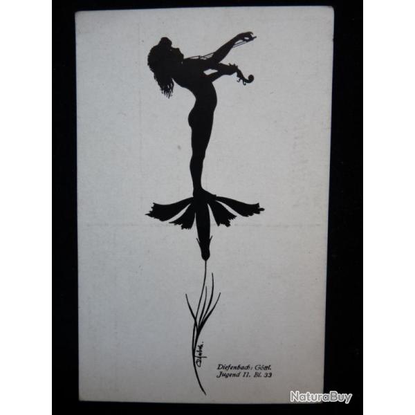 CPA illustr�e DIEFENBACH G�ttl. Femme fleur Violon