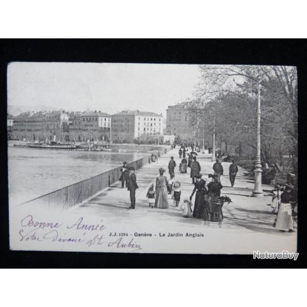 CPA Suisse Gen�ve Le Jardin Anglais Anim� 1907