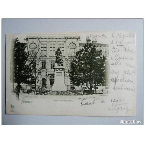 CPA SUISSE Zurich Pestalozzidenkmal Place 1901