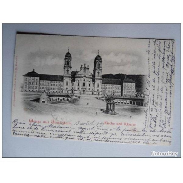 CPA SUISSE Schwytz Gruss aus Einsiedeln Kirche 1899