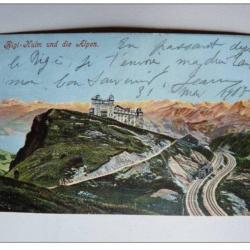 CPA SUISSE Lucerne Luzern Rigi Kulm und die Alpen