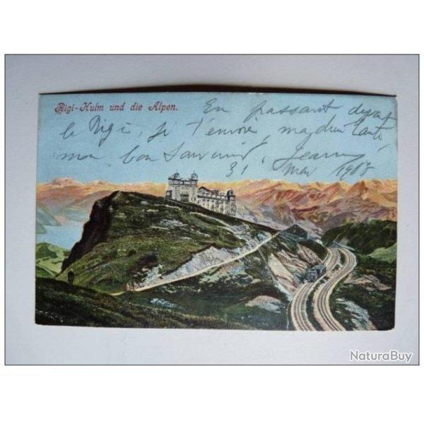 CPA SUISSE Lucerne Luzern Rigi Kulm und die Alpen