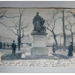 CPA Suisse Gen&egrave;ve Monument de J.J. Rousseau 1904