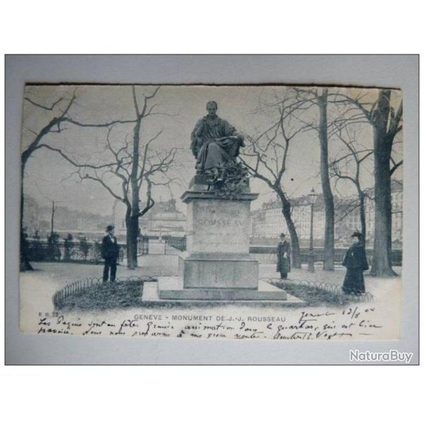 CPA Suisse Gen�ve Monument de J.J. Rousseau 1904