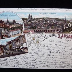 CPA Suisse Vaud Souvenir de Lausanne 1900