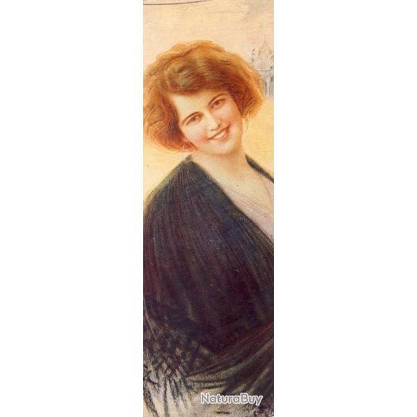 2 petites CPA illustr�es Italie Italia Belle femme