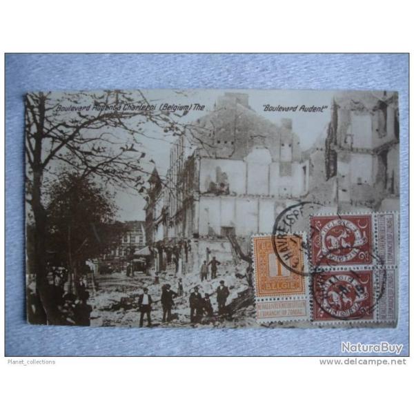 CPA Belgique Boulevard Audent � Charleroi 1915