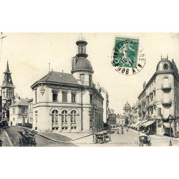 CPA 01 AIN - BOURG - La Poste �glise protestante