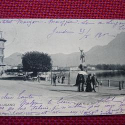 CPA Suisse Tessin Lugano Piazza Gugl. Tell 1902