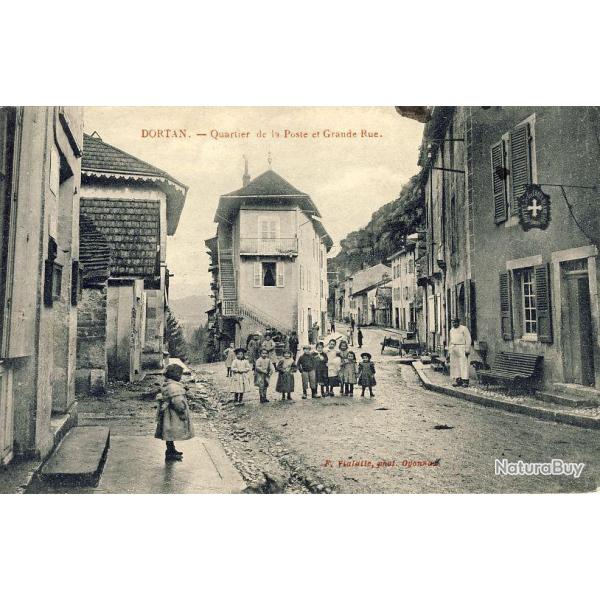 CPA 01 AIN - DORTAN Quartier de La Poste anim�e