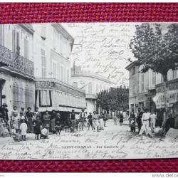 CPA 13 SAINT CHAMAS Rue Gambetta très animé 1914