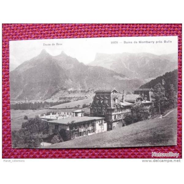 CPA Suisse Fribourg Bains de Montbarry Bulle 1917