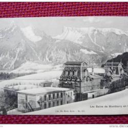CPA Suisse Fribourg Bains de Montbarry en hiver 1907