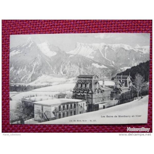 CPA Suisse Fribourg Bains de Montbarry en hiver 1907