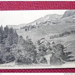 CPA 73 Savoie FLUMET Pont Morand et St Nicolas Chapelle