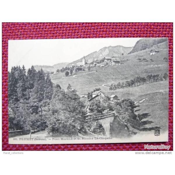 CPA 73 Savoie FLUMET Pont Morand et St Nicolas Chapelle