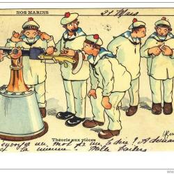 CPA illustrée Gervèse H. Théorie aux pièces Nos Marins