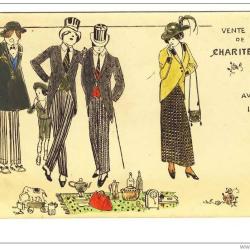 CPA illustrée CB Vente de Charité Avril 1913 Mode