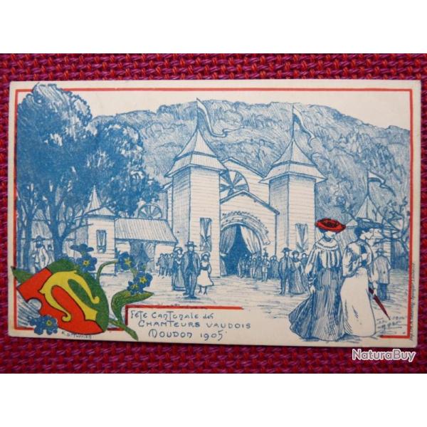 CPA Suisse Vaud F�te Chanteurs Vaudois Moudon 1905