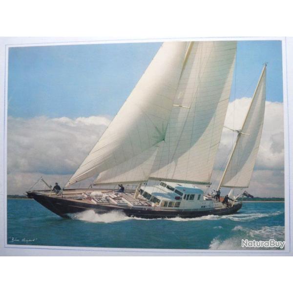 Grande photographie course Voiliers sign�e ? mer bateau