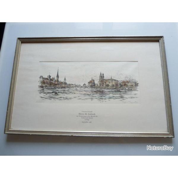 Dessin Aquarell� Herrn M. L�drach Prag 1967