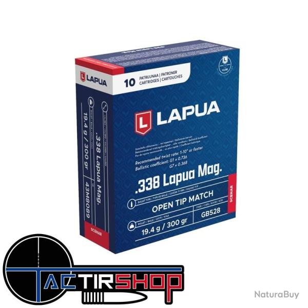 Munition Lapua Scenar 338 Lapua Mag. 300 gr boite de 10