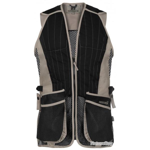 Gilet de tir ball-trap noir/beige EVO PERCUSSION-4XL