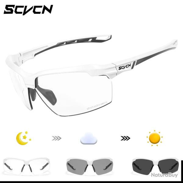 Lunette de tir UV400 photochromique SCVCN - Blanc