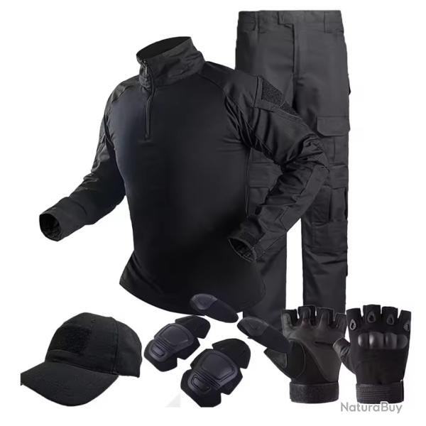 Uniforme tactique, combinaison de Camouflage + quipement (Full Black)