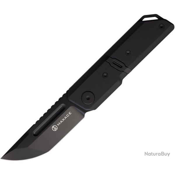 Couteau Maxace Capsule II Black Lame Tanto Acier 10Cr15CoMoV Manche G-10 Liner Lock MAXMM272G