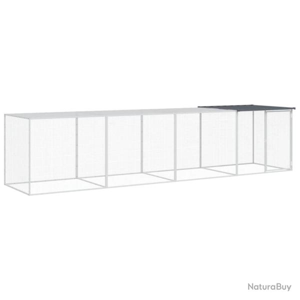 Poulailler enclos cage poules avec toit 403 x 98 x 90 cm acier galvanis� anthracite 02_0043974