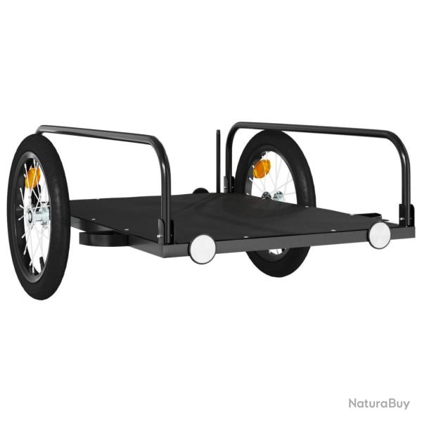 Remorque chariot transport de v�lo 126 x 63 x 34 cm fer noir 02_0044061