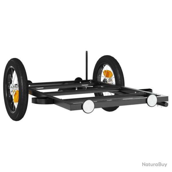 Remorque chariot transport de v�lo 122 x 53 x 28 cm fer noir 02_0044059